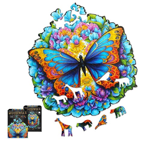 Puzzle bois papillon - en,