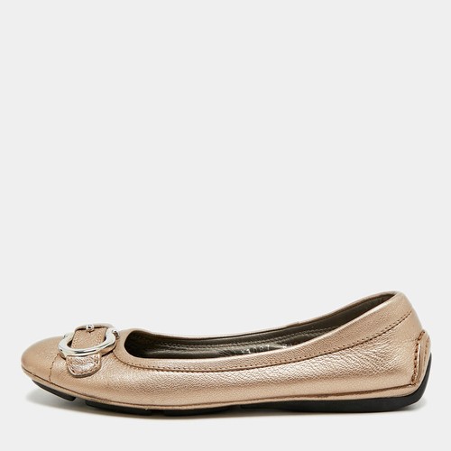 Ballerines cuir doré rose - ballerines, en