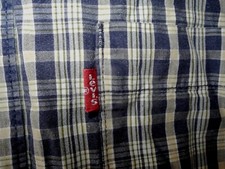 Chemise manches longues LEVIS XL  écossais marine beige blanc