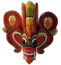 Masque Mural en Bois Exotique