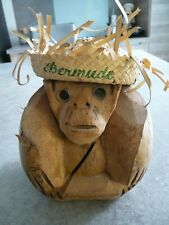 TIRELIRE SINGE EN NOIX DE COCO - VINTAGE - Hauteur 16 cm