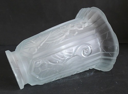 Tulipe art déco verre pressé - verre,