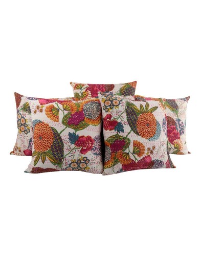 Jeté carré kantha coton - kantha,