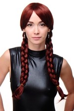 Perruque Pour Femme Cosplay Marron Brun Tressée En Nattes Écolière 3446-35