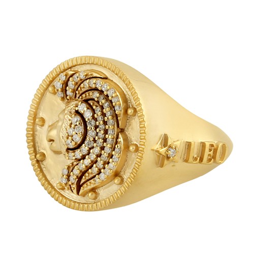Bague chevalière lion lion