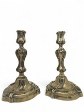 Magnifique Paire De Bougeoirs Chandeliers D'époque Louis XV En Bronze