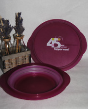 ?TUPPERWARE Boite Retractable Assiette Bol pliable 1,5 L 45 Ans Rose Violine X2