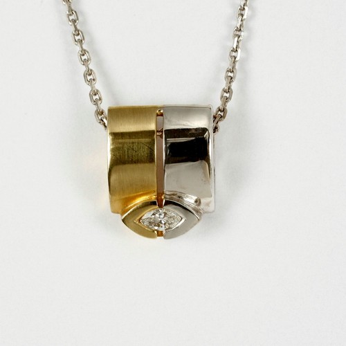 Pendentif jaune blanc - pendentif, en