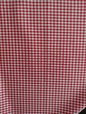 7 2/3 yards of Red and White Cotton Reversible Gingham Fabric 45" wide