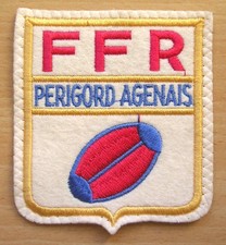 ANCIEN INSIGNE TISSU ECUSSON FFR FEDERATION FRANCAISE DE RUGBY PERIGORD AGENAIS