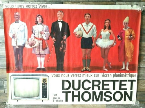 Immense affiche 1950 ducretet - immense,