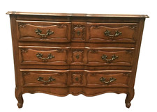 Commode Arbalète de style Louis XV Commode trois tiroirs en noyer Console Miroir