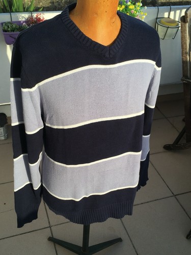 Pull homme coton maille col - pull,