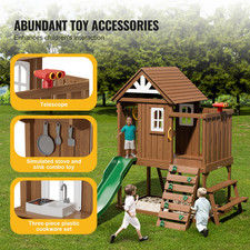 Maisonnette Enfants Cabane De Jardin Pour Enfants Avec Toboggan Échelle