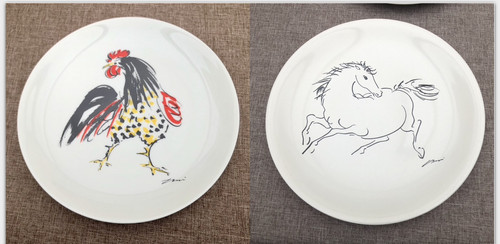 Assiettes hans erni coq - assiettes,