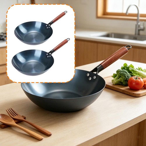 Wok fonte fait main idéal - fonte, main,