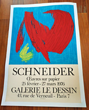 Affiche ENTOILEE Gérard SCHNEIDER peintre SUISSE 1976 Paris Abstraction lyrique