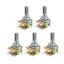 WH148 10K OHM Résistance variable rotatif double Potentiomètre Film Carbone 5pcs