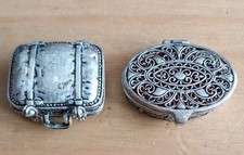 2 anciennes  boite a pilule vintage en métal 