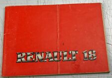 Livret d'utilisation et d'entretien RENAULT 18 vers 1982