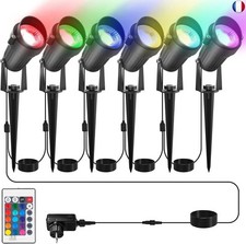 T-SUN 6 EN 1 RGB Spot LED Extérieur 33.46FT/10.2m Lampe de Jardin avec Plug 