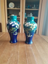 Paire vases cobalt art - de,