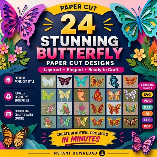 Paper cut butterfly svg - cut,