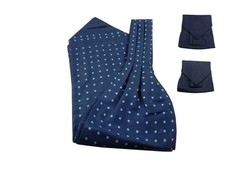 Ascot Homme Bleu Soie Pois