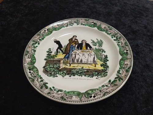 Assiette parlante polychrome