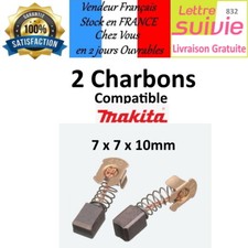 Le lot de 2 charbons 7 x 7 x 10 mm Makita CB430 BHP460 BHR200 BGA452 LXDG01 LXDG