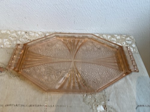 Ancien plateau verre rose - ancien,