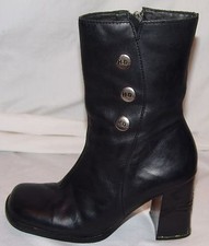 Harley Davidson Black Leather Ankle Boots Womens 6 37 Biker Motorcycle HD