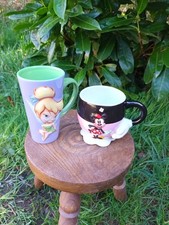 Disneyland Resort Paris 2 mugs fée Clochette et Minnie en relief