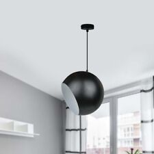 Suspension luminaire lampe LED boule noire design pour plafond en métal