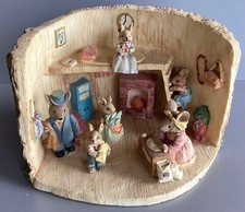 Adorable maison en résine peinte famille souris figurines collection jouet