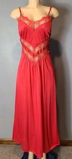 Vtg Satin Slip Dress Lace