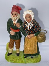 Santon  creche  René Pesante hauteur 10,5 cm Couple de vieux