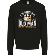 Un Vieil Homme Avec Une Boule De Bowling 10 Pin Sweatshirt Pour Hommes