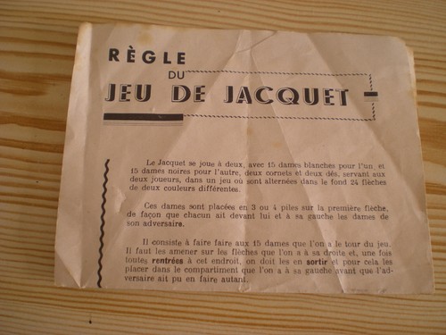 Règle jeu jacquet - règle, de