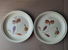 2 grandes assiettes peintes à la main ATELIER DU REVERNAY céramiques émaillées,