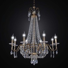 Lustre en Cristal Classique Or