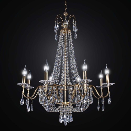Lustre cristal classique or - cristal,