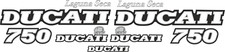 Ducati 750 Laguna Seca réplique autocollants Ducati 750 argent/noir