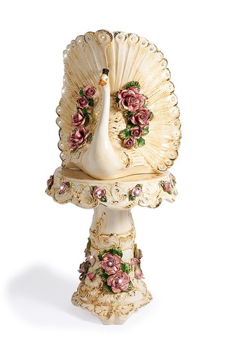 Statuette paon céramique - en,