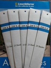 LOT DE 5 PAQUETS DE 25 BANDES HAWID fond noir simple soudure LEUCHTTURM 210 x 21