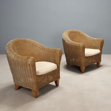 Fauteuils vintage osier - osier, avec