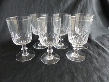 LOT DE 6 ANCIENS VERRES A PIED EN CRISTAL VERRE A EAU