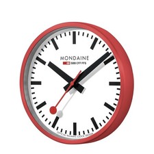 Mondaine Horloge Murale Rouge/Blanc, Diamètre 25cm, A990.CLOCK.11SBC