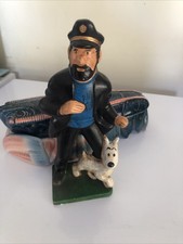 figurine capitaine haddock et Milou en plâtre