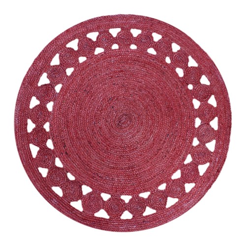Tapis rond rouge - À, la